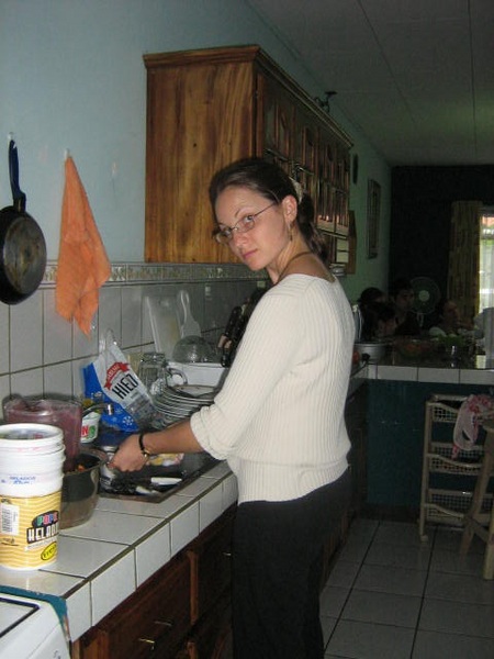 Cathy busy cooking